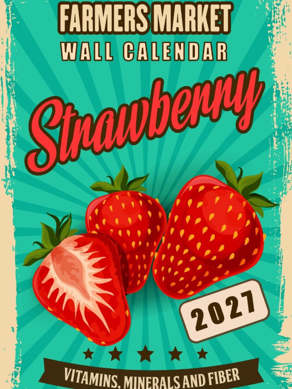 2027 Wall Oversized Art Poster Calendar Spiral-bound - Farmer Market v2